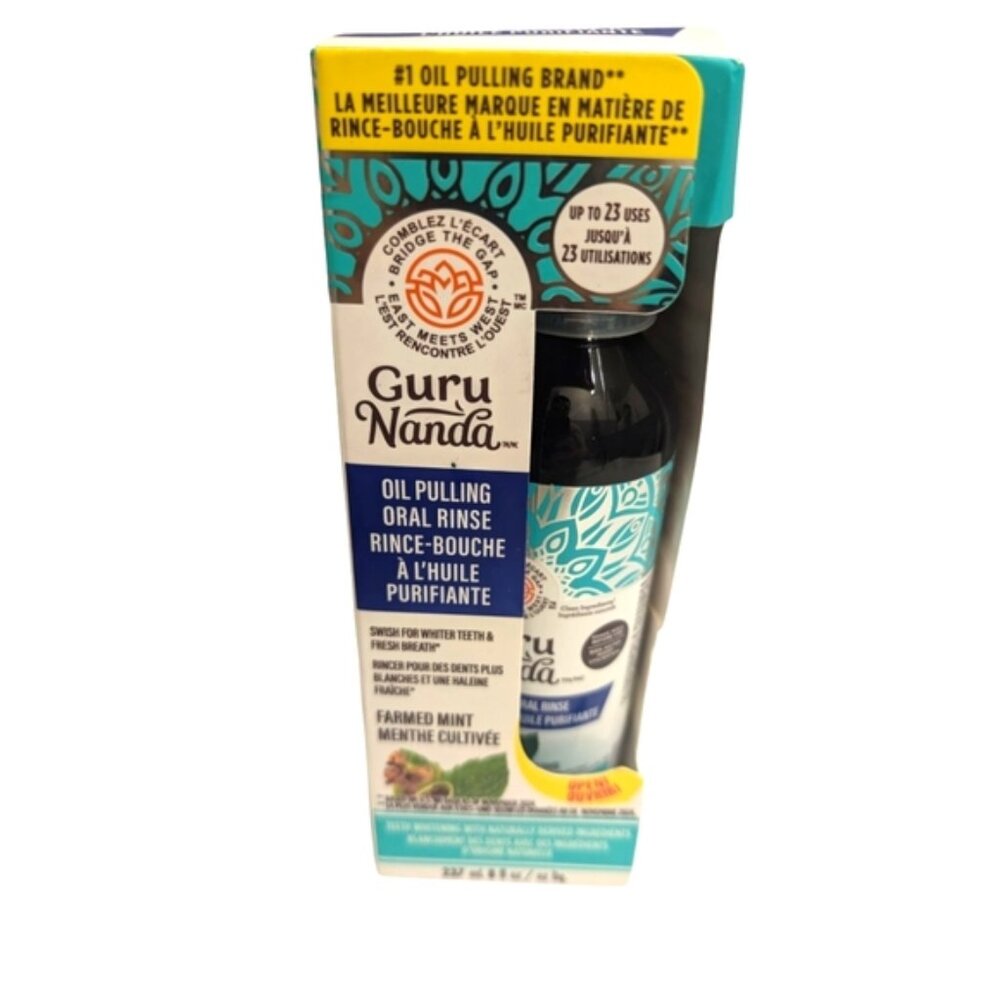GuruNanda Coconut Oil Pulling with 7 Natural Oils (8 Fl. Oz) - 1 Pack NEW!!